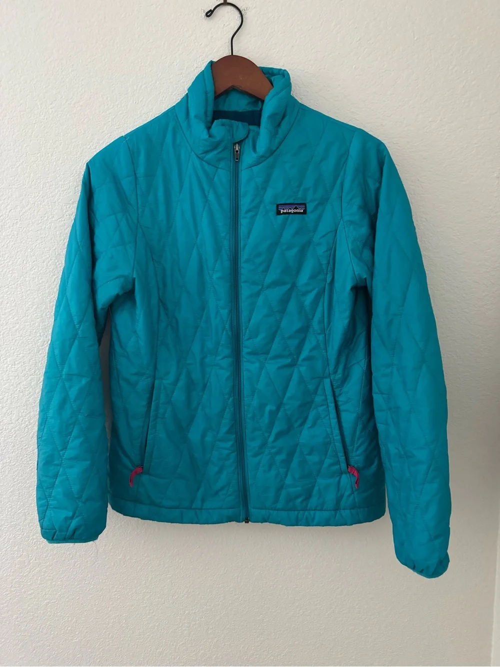 Patagonia Teal Quilted Zip-Up Jacket